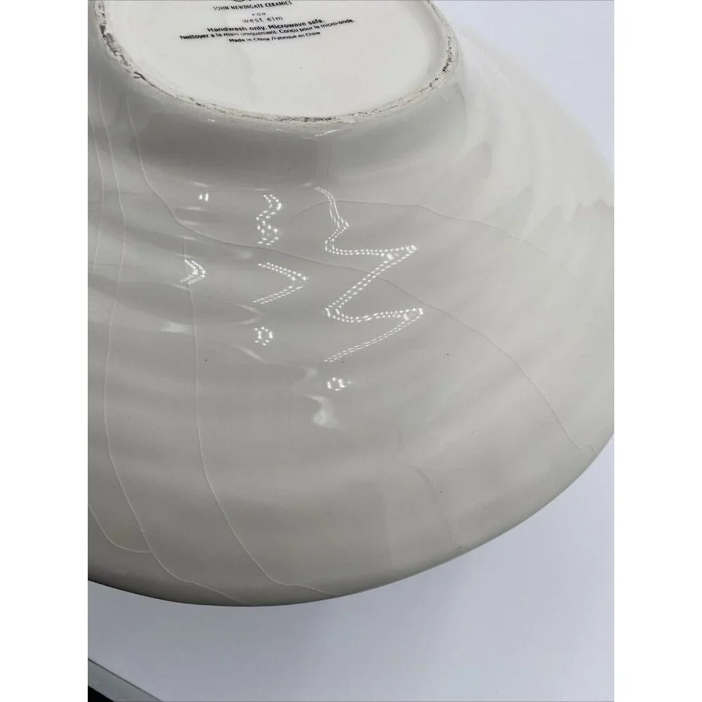 John Newdigate Ceramics West Elm Large Centerpiece Bowl Blue Yellow Fish 10.5”
